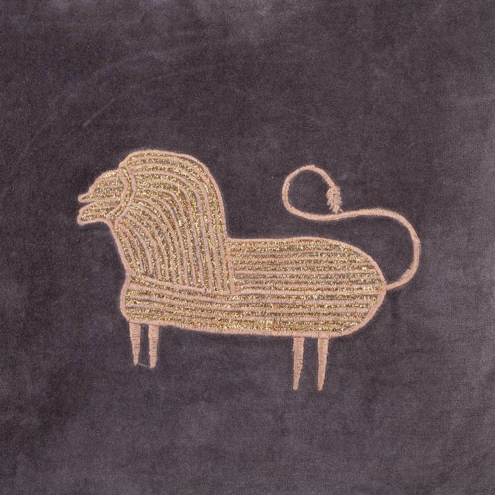 Les Ottomans Embroidered velvet cushion EBC09 In Saldo