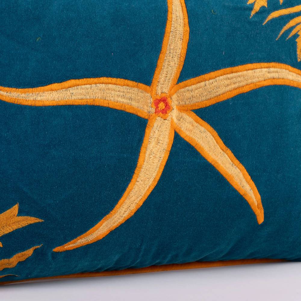 Les Ottomans Hand-embroidered cotton velvet cushion EBC14 Italia