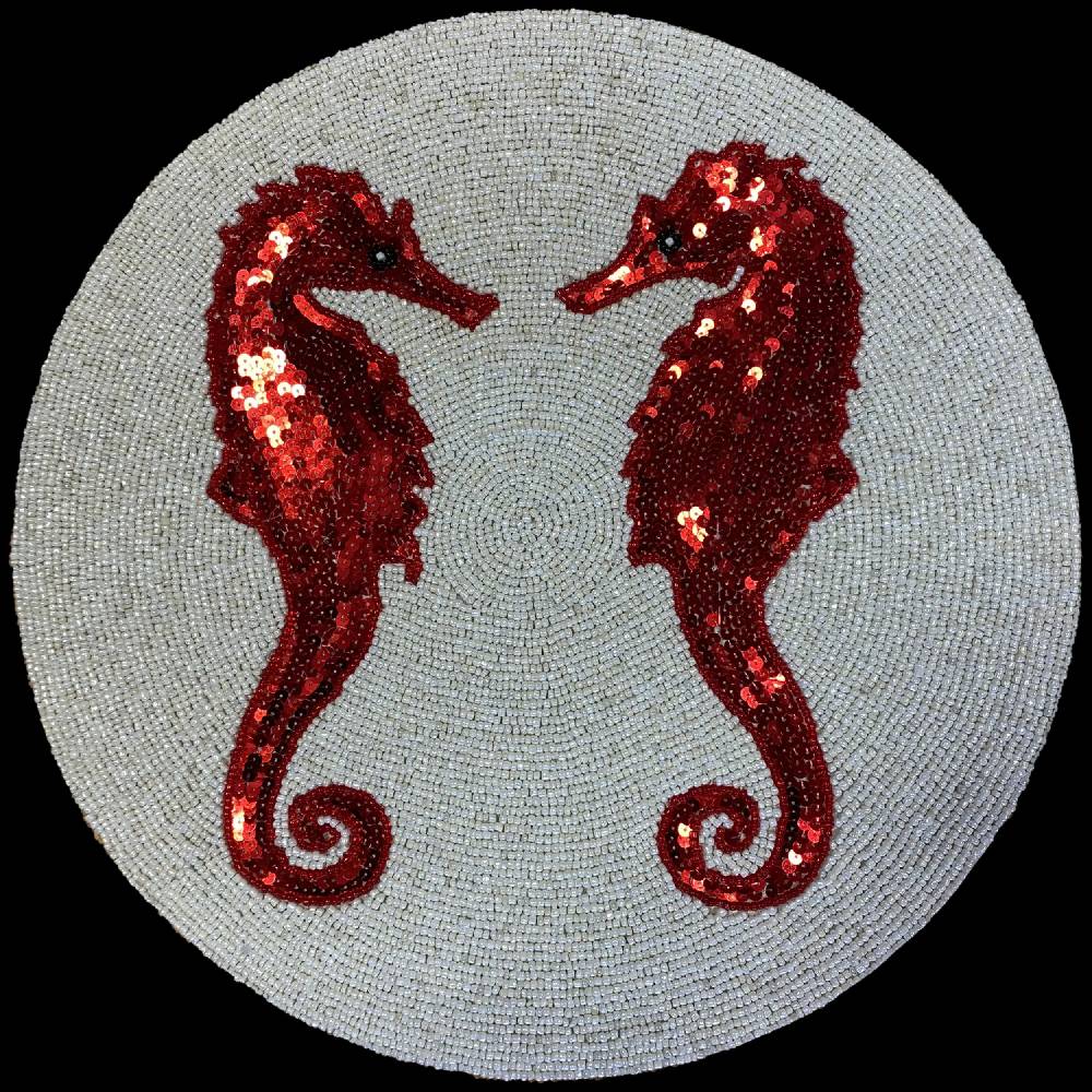 Les Ottomans Set of two Beaded Placemats TJS03 Vendita