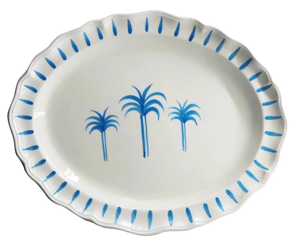 Les Ottomans Palm handpainted ceramic tray Qualità Garantita