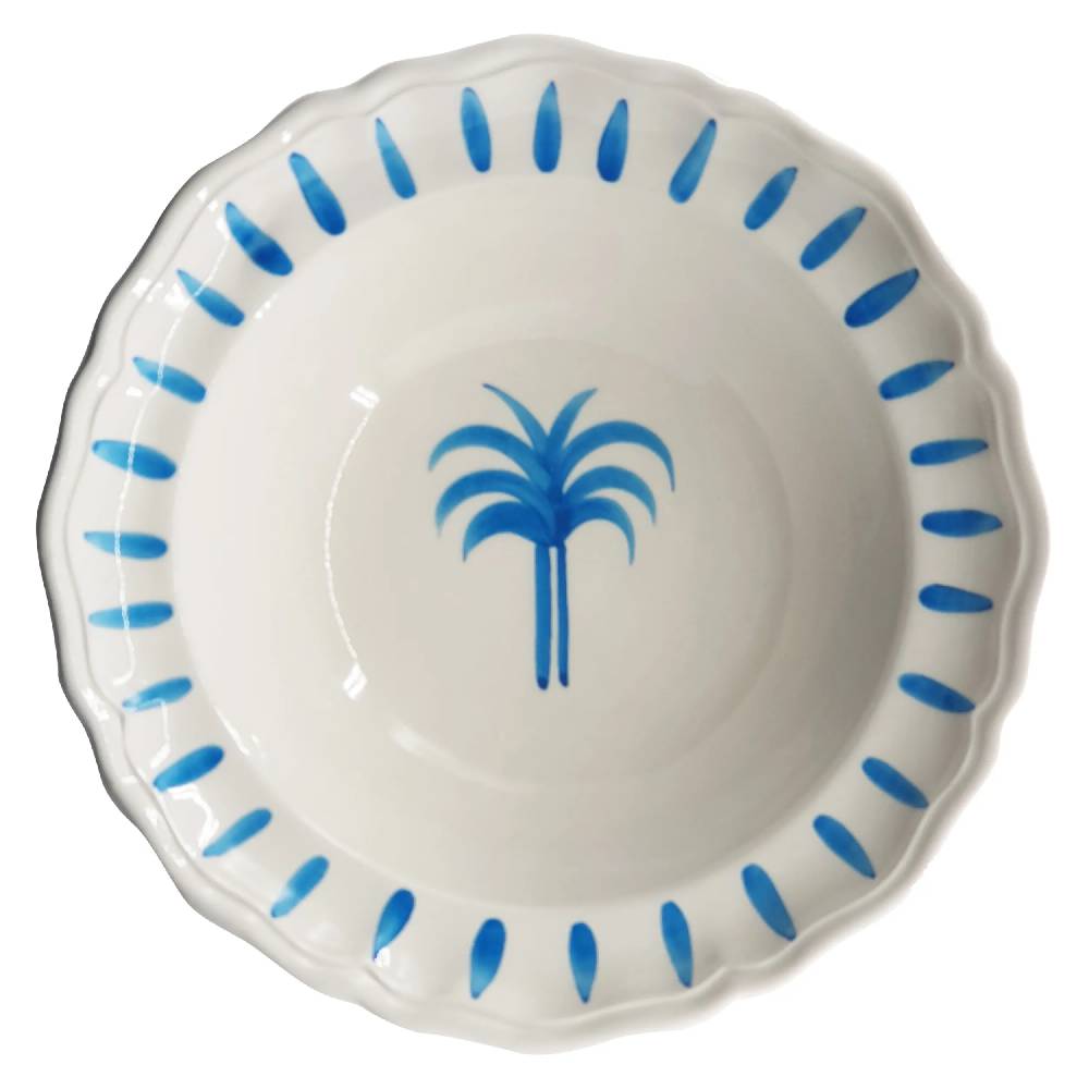 Les Ottomans Palm handpainted ceramic salad bowl Negozi Online