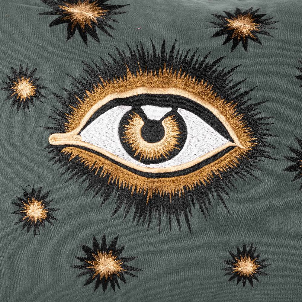 Les Ottomans Eye hand-embroidered cotton cushion EYBC03 Convenienza