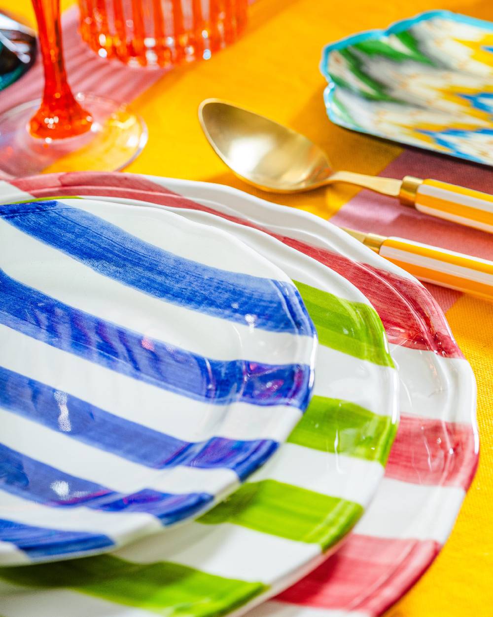 Les Ottomans Ceramic plate stripes ST05 2025