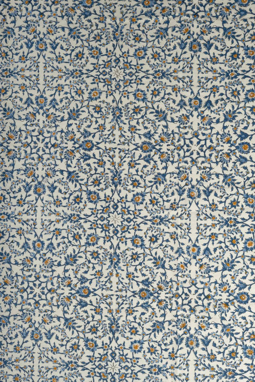 Les Ottomans Handprinted cotton tablecloth IKB44 Vendita Calda