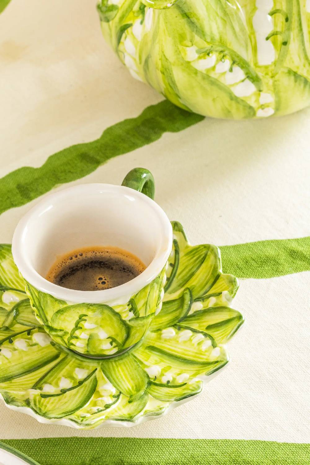 Les Ottomans Lilly of the valley ceramic coffee cup Nuova
