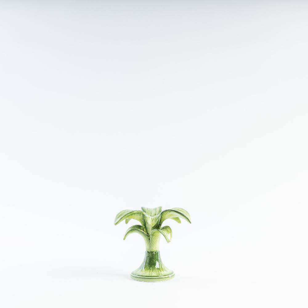 Les Ottomans Handpainted palm ceramic candleholder MAR06