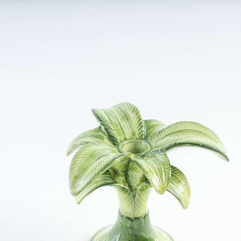 Les Ottomans Handpainted palm ceramic candleholder MAR06 Vendite Flash