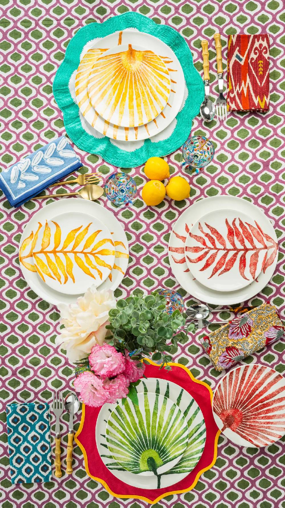 Les Ottomans Ceramic plate leaves LE04 Negozio