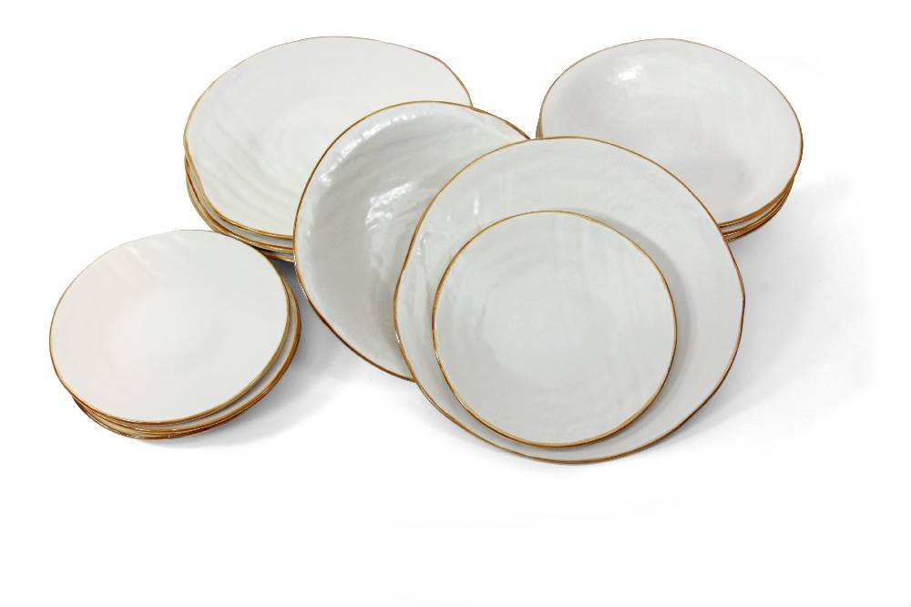 Novità Home Mediterraneo - Piatto Fondo in Gres Bianco Sconto