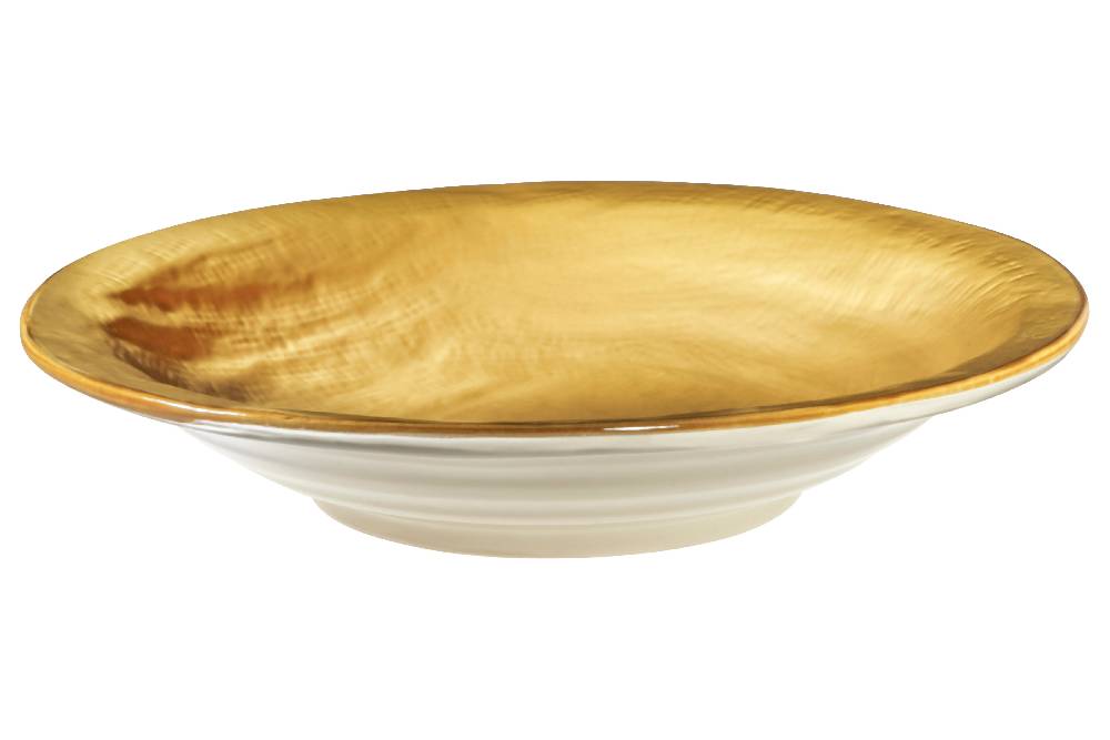 Novità Home Mediterraneo - Piatto Fondo in Gres Giallo Sconti questo mese