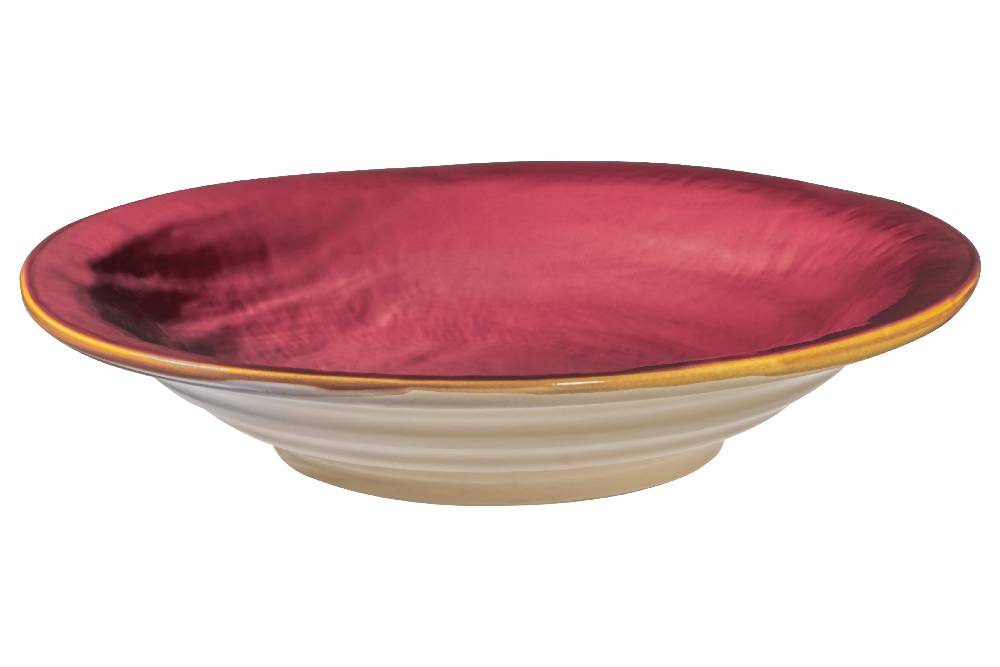 Novità Home Mediterraneo - Piatto Fondo in Gres Rosso In Linea