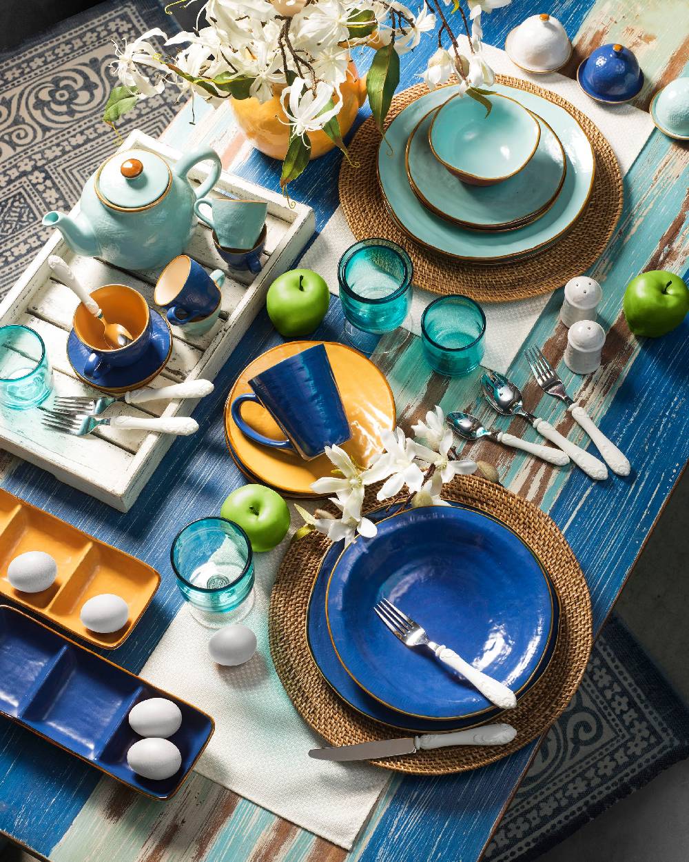 Novità Home Mediterraneo - Piatto Dessert in Gres Blu Pezzi Unici