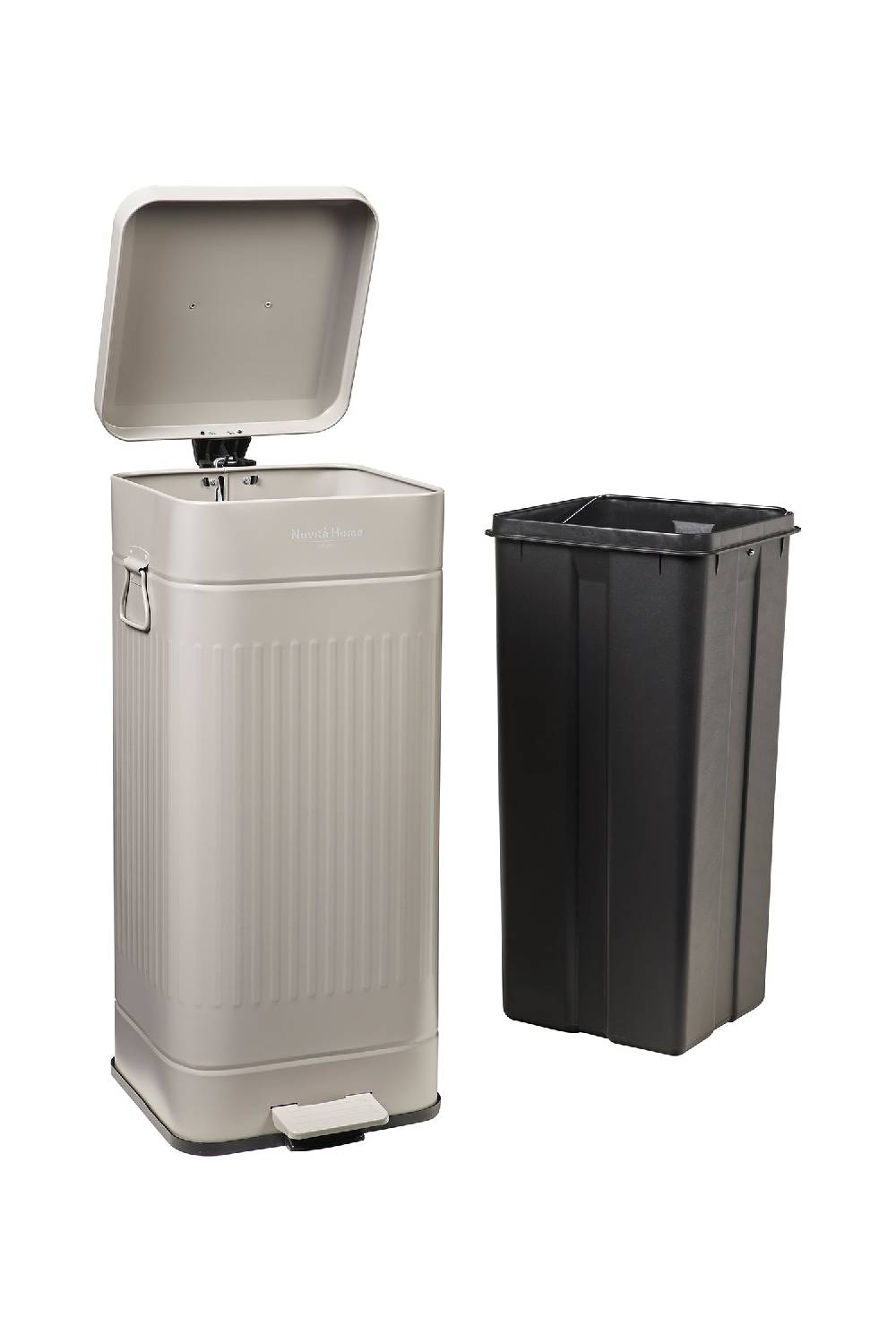 Novità Home Daily Trash - Pattumiera Grande in Acciaio Grigia Opaca - 30 Litri Shopping Online