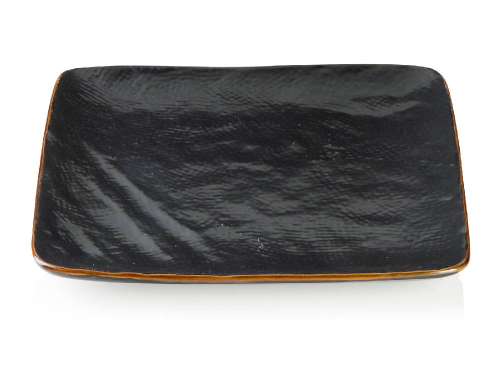 Novità Home Shibuya - Piatto Dessert Quadrato in Gres Nero Nuova