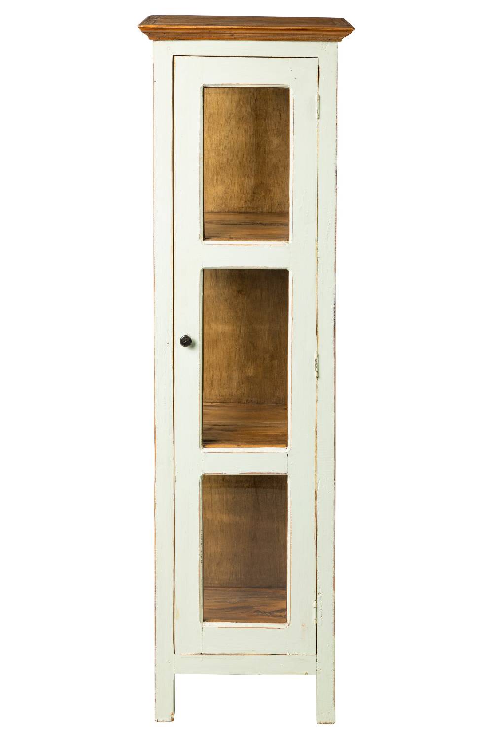 Novità Home Recycle - Vetrinetta in Legno con Sportello Beige