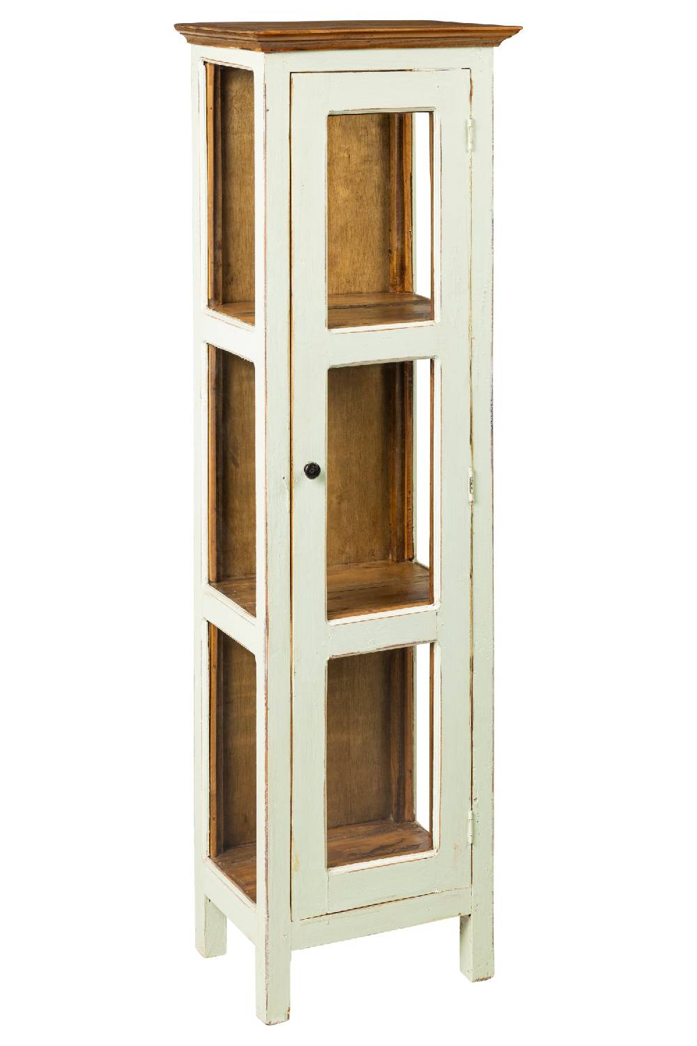 Novità Home Recycle - Vetrinetta in Legno con Sportello Beige Offerta