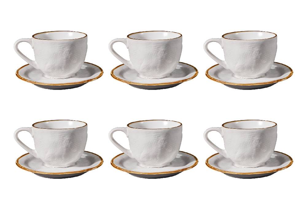 Novità Home Mediterraneo - Tazza Macchiato con Piattino in Gres Bianco Nuovo