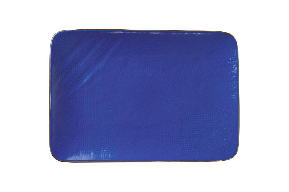 Novità Home Mediterraneo - Piatto Rettangolare in Gres Blu Saldi Di Fabbrica