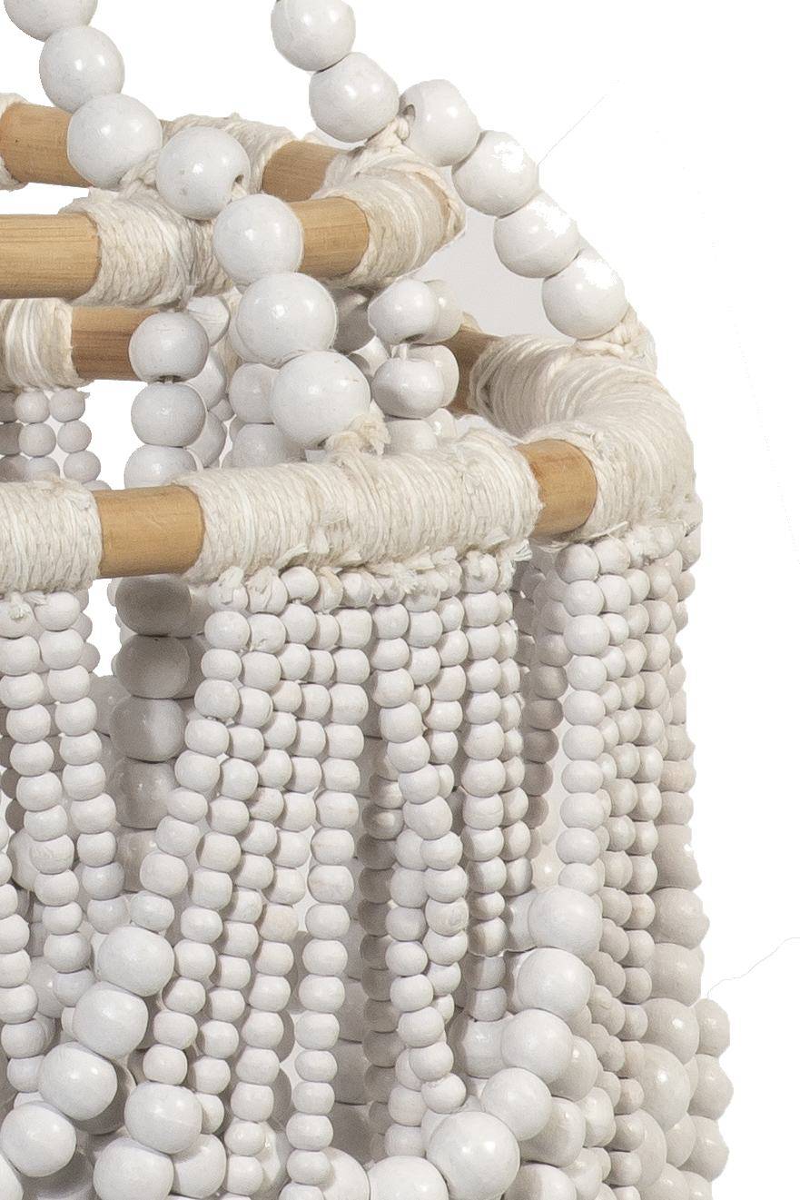 Novità Home Lampadario sfere legno bianco Italy