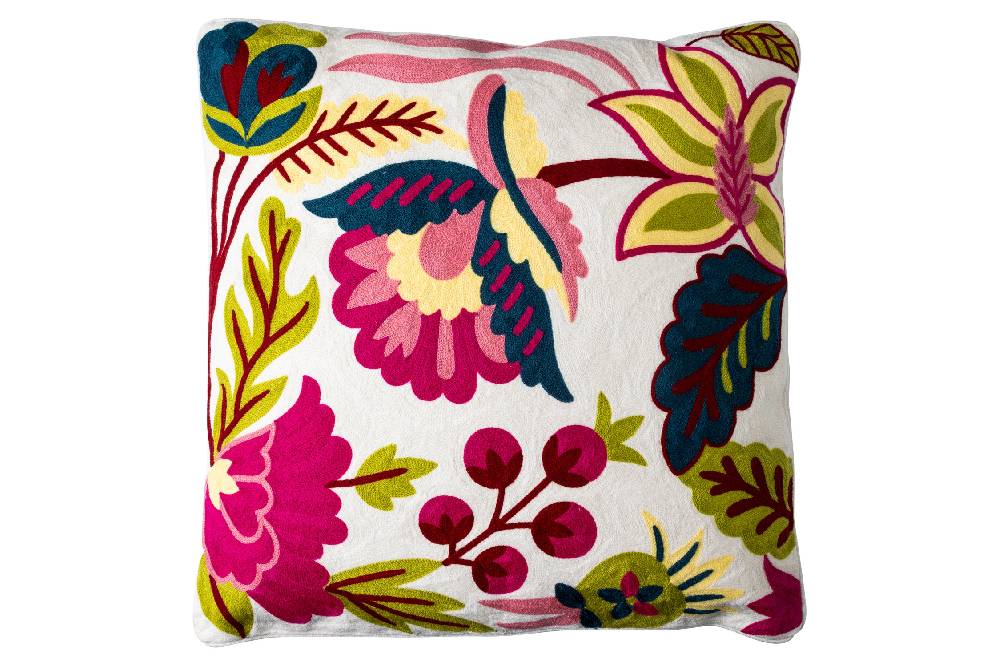 Novità Home Cuscino fiori colorati fondo bianco c/interno Negozi Online