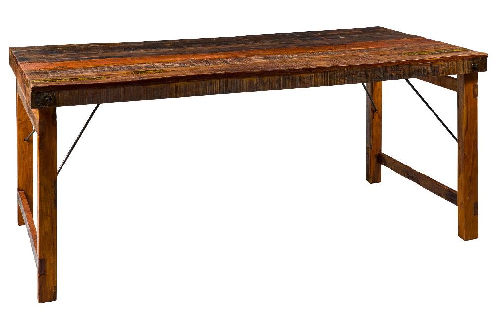 Novità Home Tavolo da Pranzo in Legno di Recupero con Gambe Pieghevoli In Vendita
