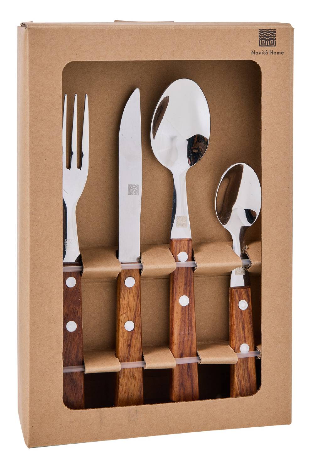 Novità Home Saint Louis - Posate Set 1/16 Manico Legno In Linea