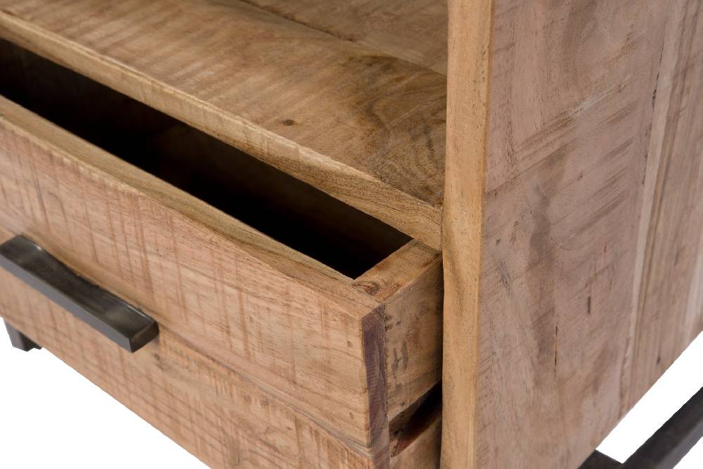 Novità Home Comodino 1 cassetto in legno e metallo Liquidazione