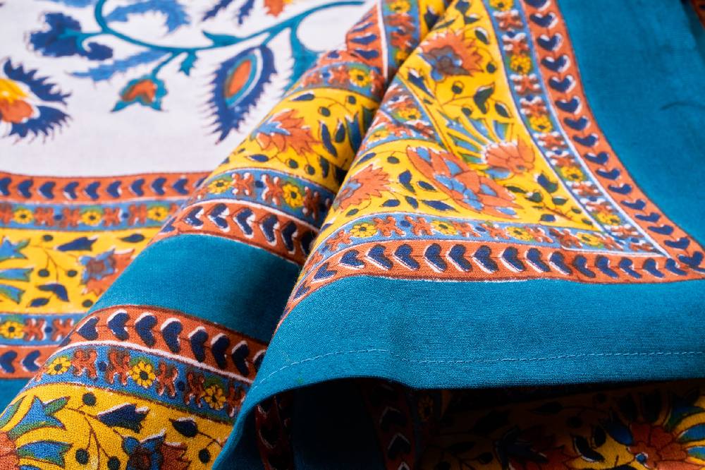 Novità Home Capalbio - mezzero deco blue ocra 180x270 Soddisfazione Garantita