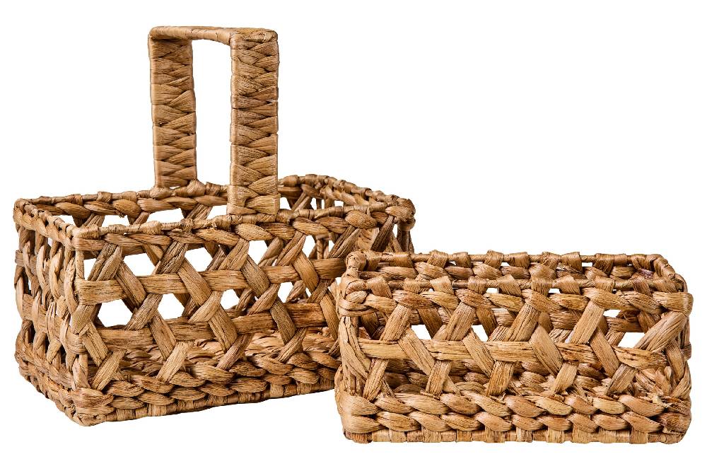 Novità Home Weaves - Cestine Porta Pane Set 1/2 Intreccio Forato Saldi