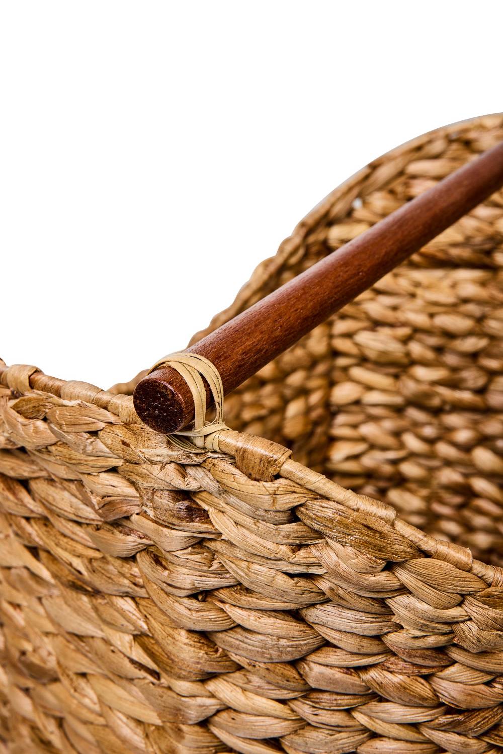 Novità Home Weaves - Cesta Laundry Con Manico In Legno Intreccio A Treccia Saldi Di Fabbrica