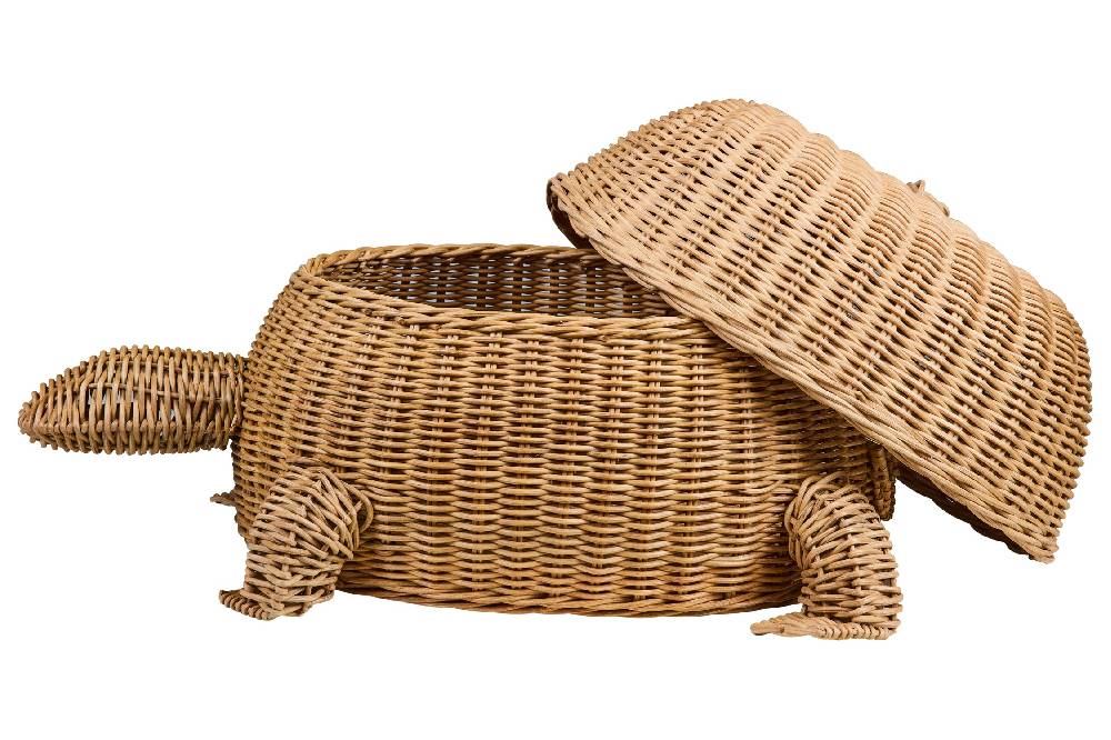Novità Home Tressage - Tartaruga Contenitore Midollino Naturale Offerta esclusiva