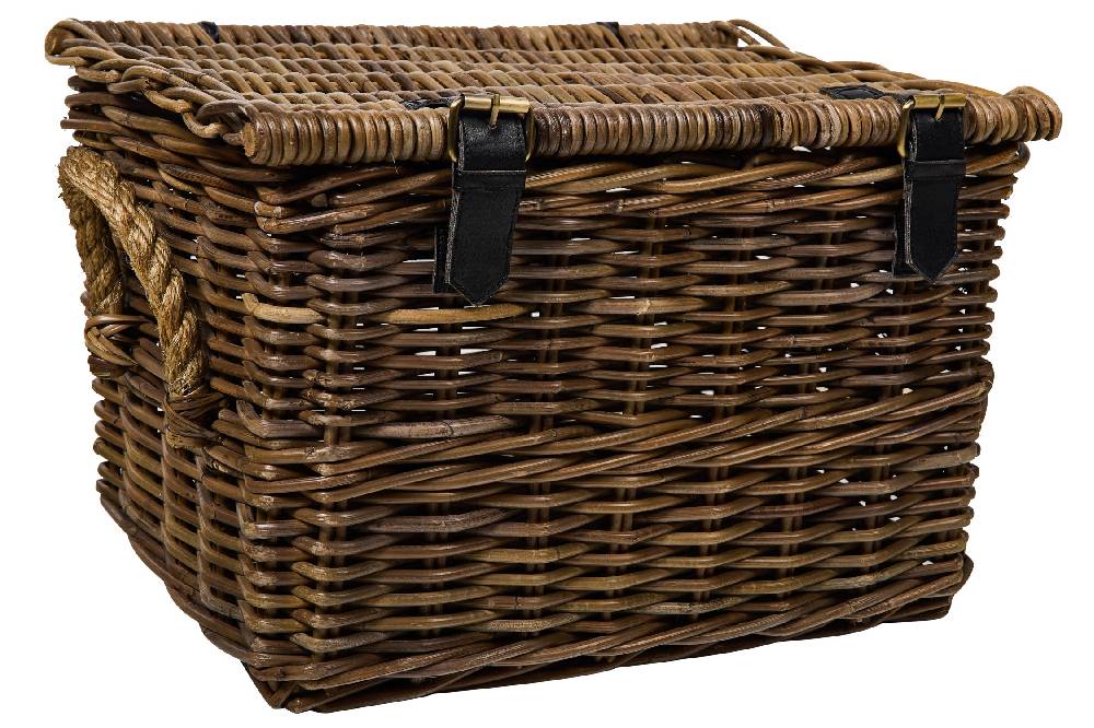 Novità Home Panier - Cesta Bauletto Con Lacci In Pelle Offerta San Valentino
