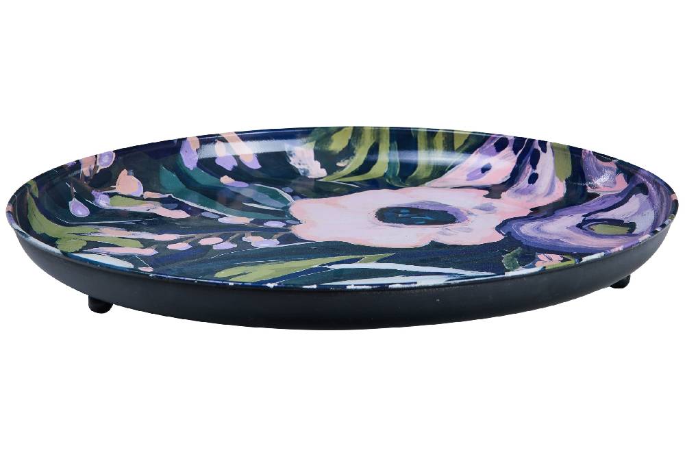 Novità Home Vincent - Vassoio Tondo Floreale Nuit Offerte stagionali
