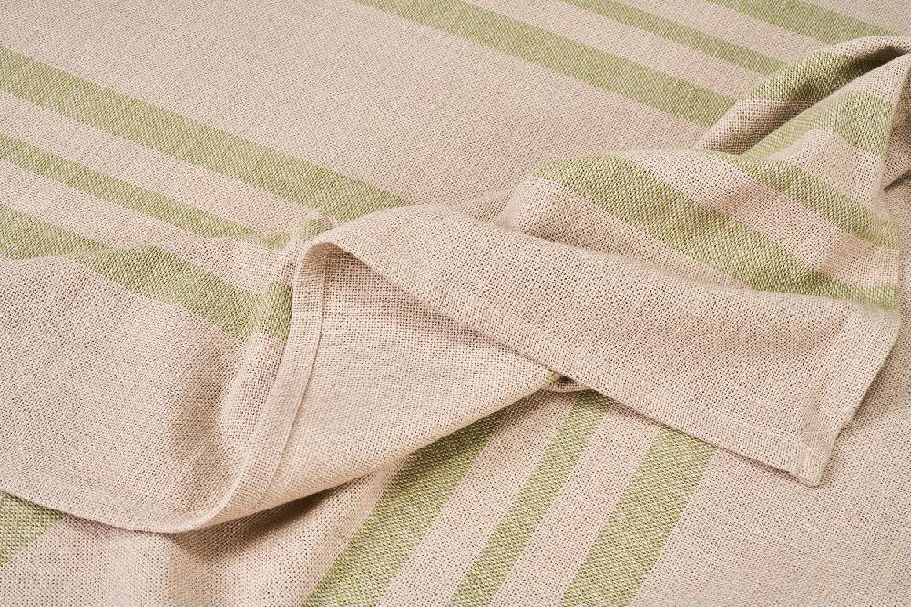 Novità Home Favignana - Tovaglia Trama Telaio Naturale Riga Verde 140X240 Cyber Monday