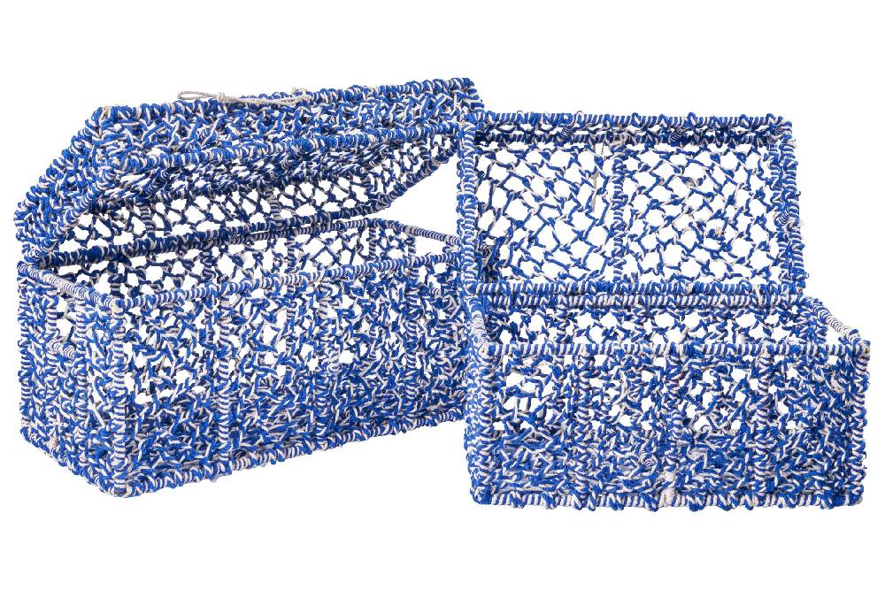 Novità Home Set 2 Bauli Blu e Bianchi Offerta natalizia