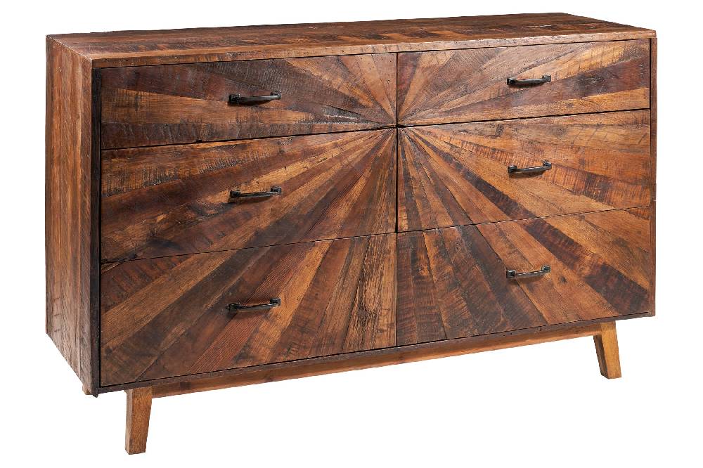 Novità Home Sunshine - Comò con 6 Cassetti in Legno Riciclato Latest stili