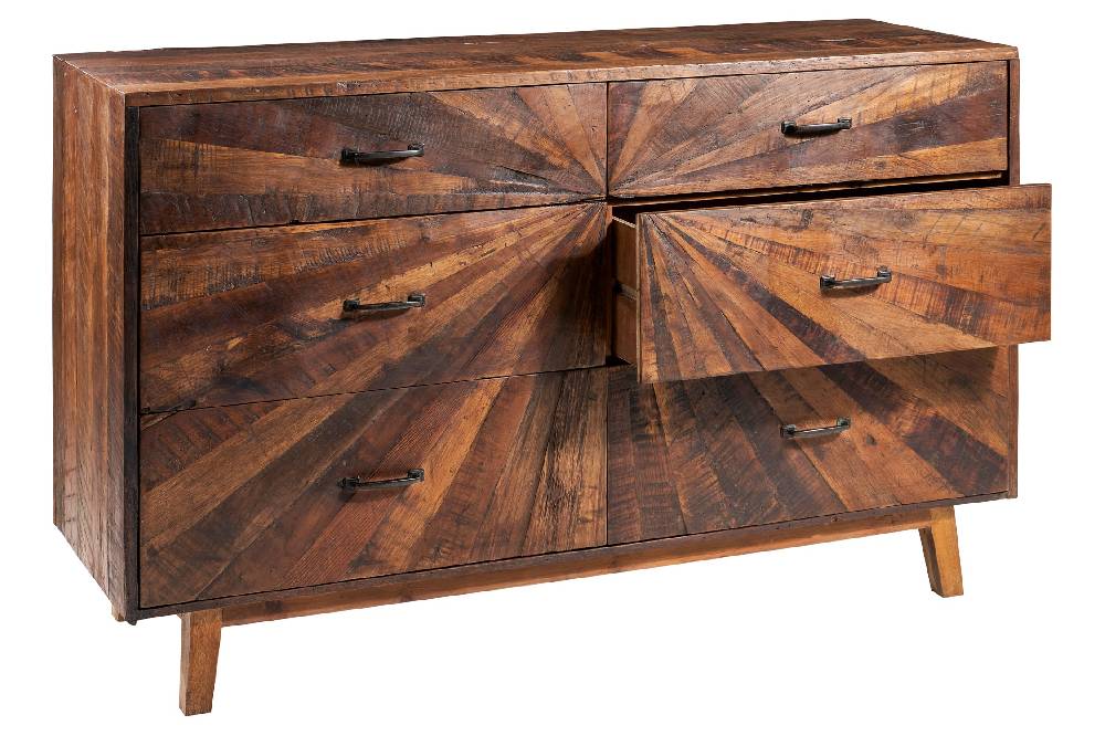 Novità Home Sunshine - Comò con 6 Cassetti in Legno Riciclato Latest stili