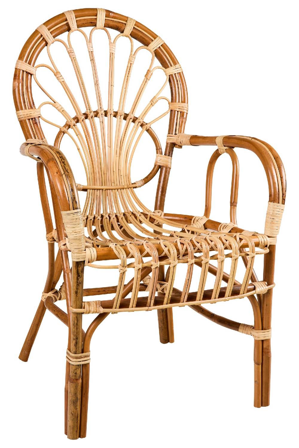 Novità Home Zaira - Poltroncina Rattan Con Braccioli Italia