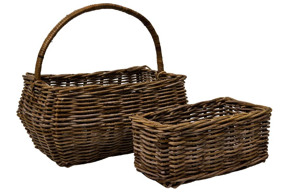 Novità Home Rush Weaves - Sporta Con Manico +1 Cesta Rett. Set 1/2 Pezzi Unici
