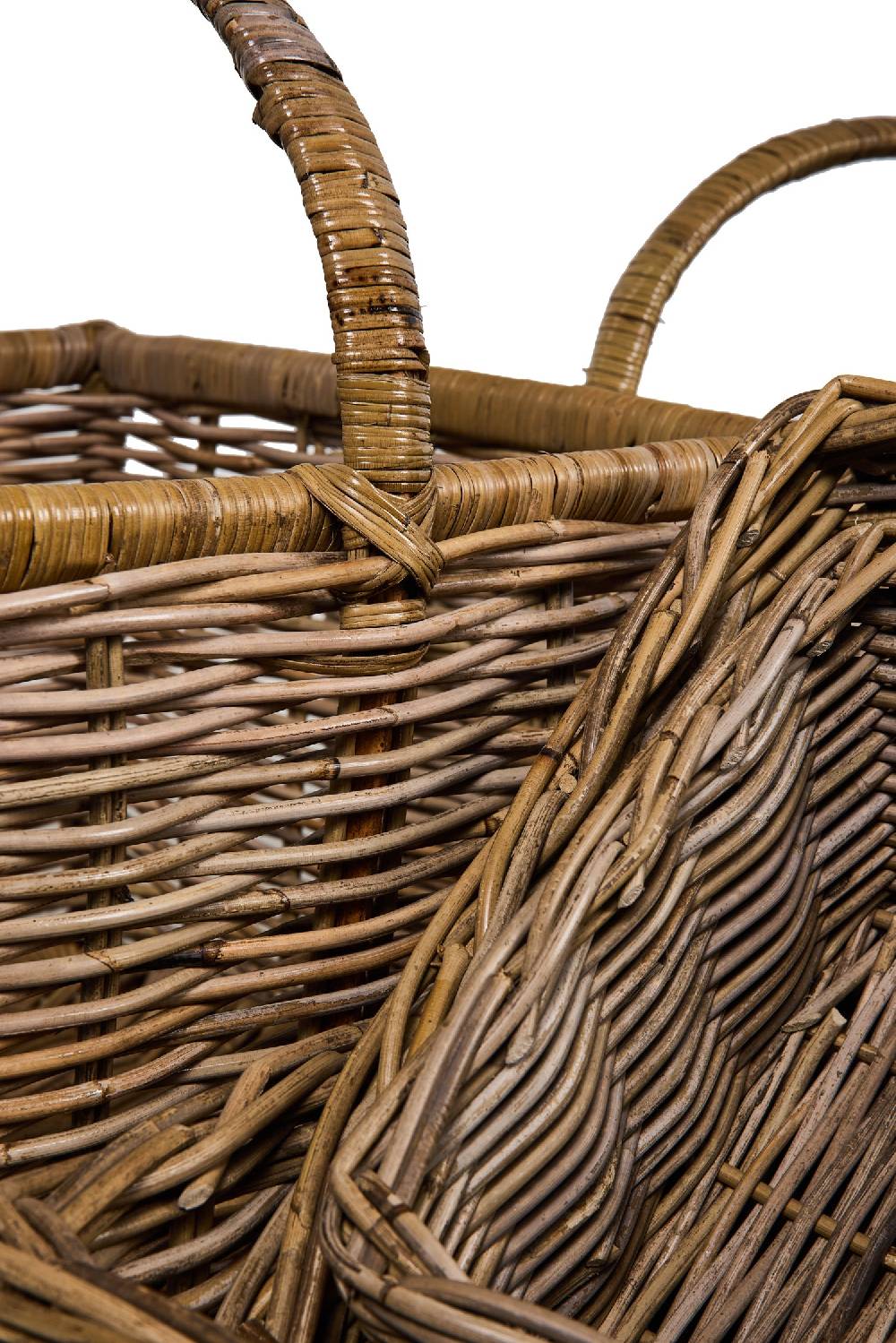 Novità Home Rush Weaves - 2Ceste Porta Legna +3 Ceste Rett.Natural Kubu Grey Sottocosto