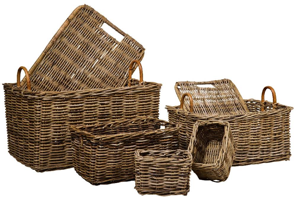 Novità Home Rush Weaves - 2 Bauli Con Coperchio + 3 Ceste Set 1/5 Hotsell