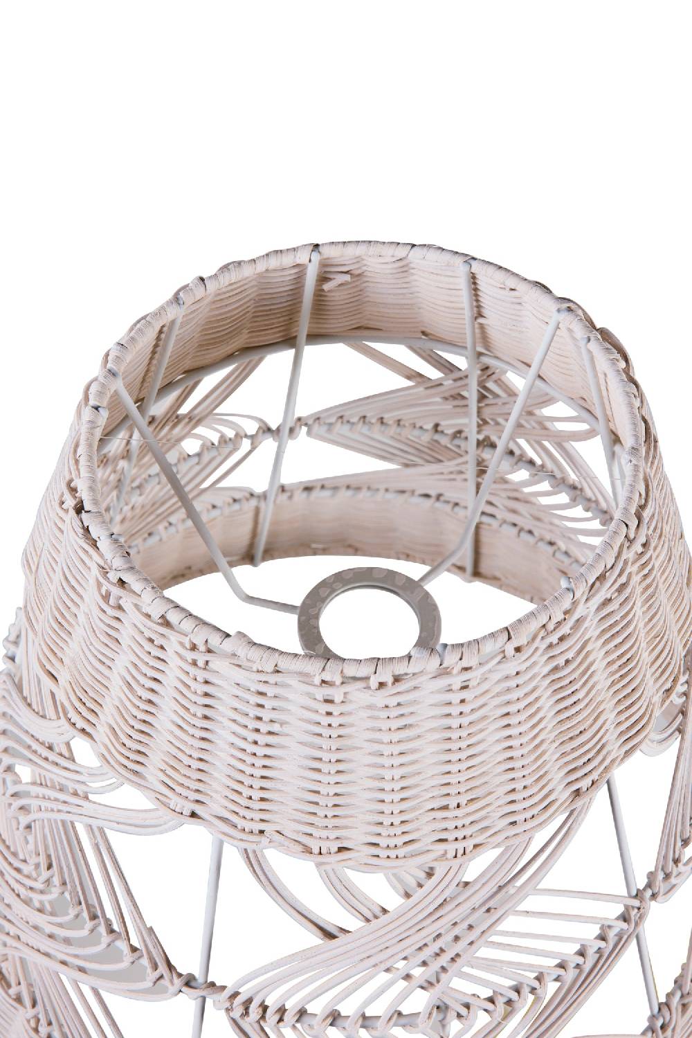Novità Home Lumiere - Cappello Lampadario Cilindro Medio Midollino Bianco Saldi Di Fabbrica