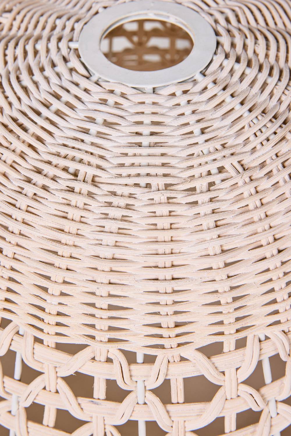 Novità Home Lumiere - Cappello Lampadario In Midollino Traforato Bianco Moda