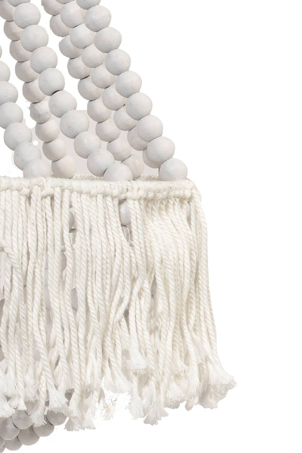 Novità Home Bubbles - Lampadario Sfere Legno Con Frange Bianco Latest fashion