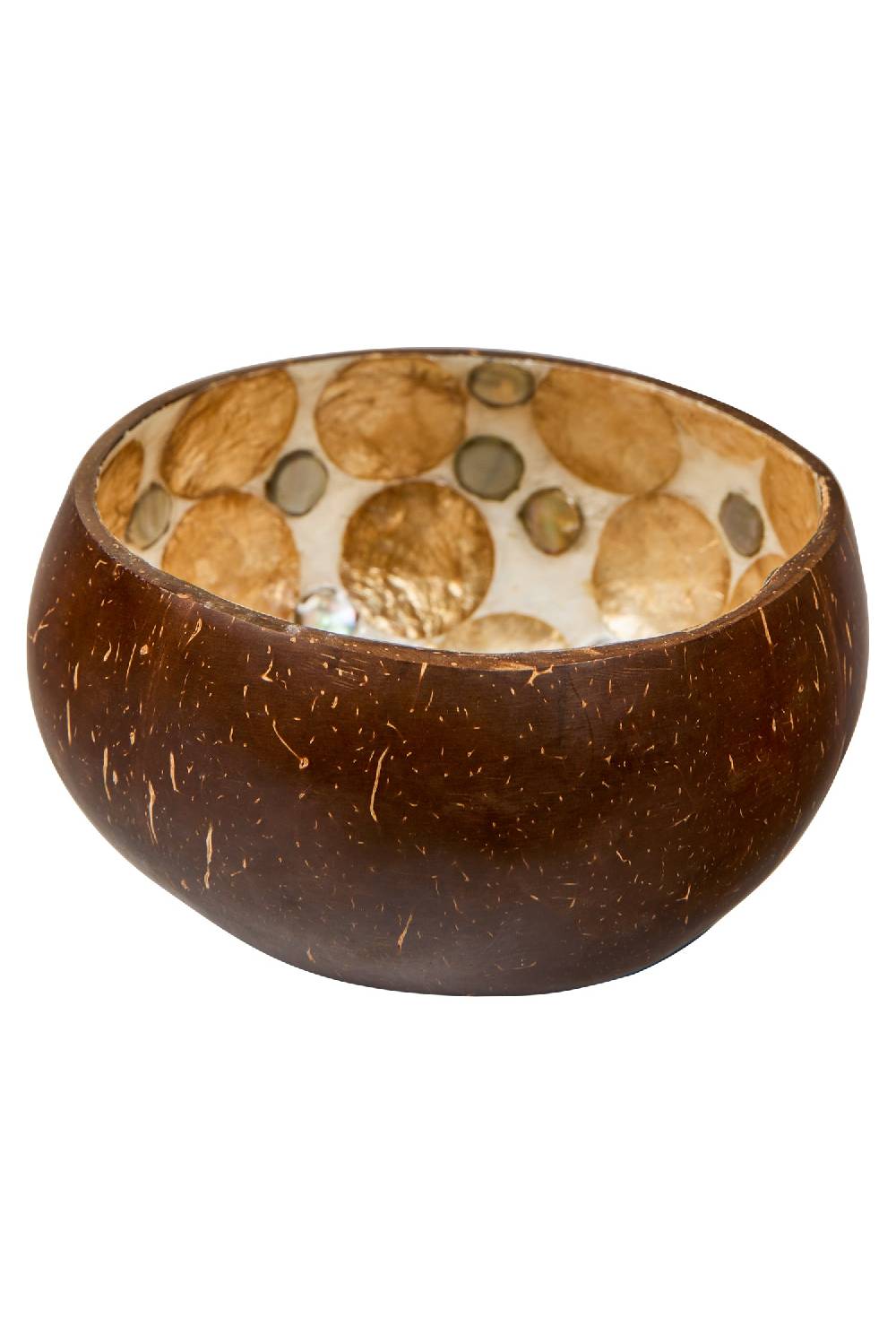 Novità Home Nacre - Ciotolina In Cocco Interno Madreperla Pois Oro E Argento Offerte speciali