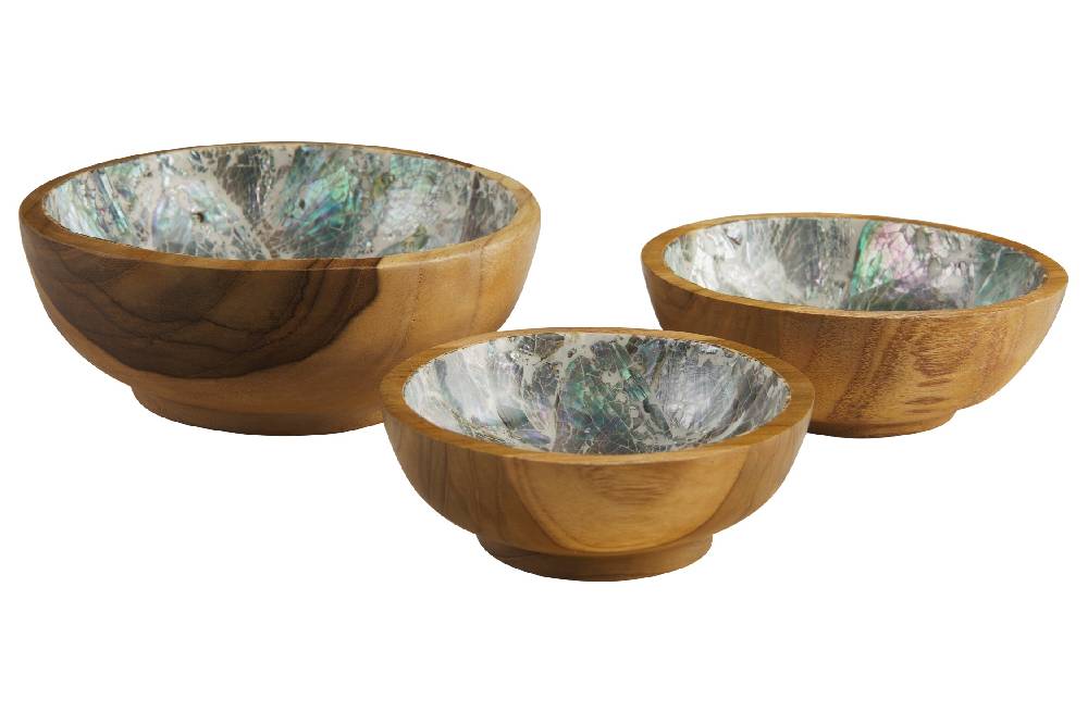 Novità Home Bartender - Ciotoline Set 1/3 Legno E Abalone Super Saving Price