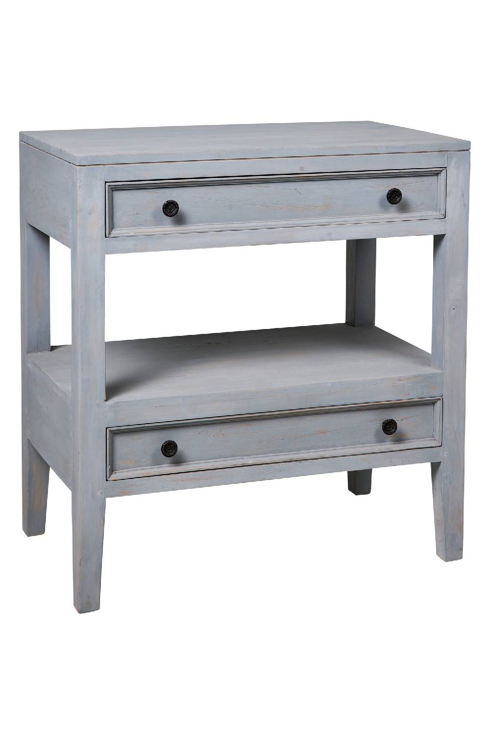 Novità Home Heloise - Mobiletto Comodino 2 Cassettini Grey Vintage Limitato a 3 giorni