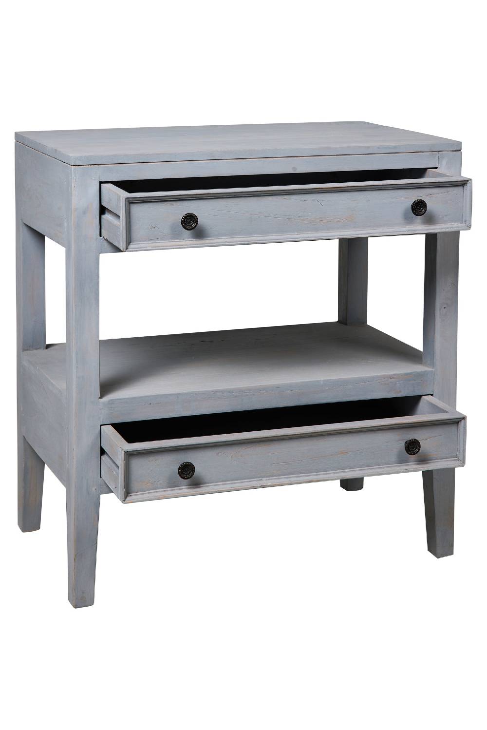Novità Home Heloise - Mobiletto Comodino 2 Cassettini Grey Vintage Limitato a 3 giorni