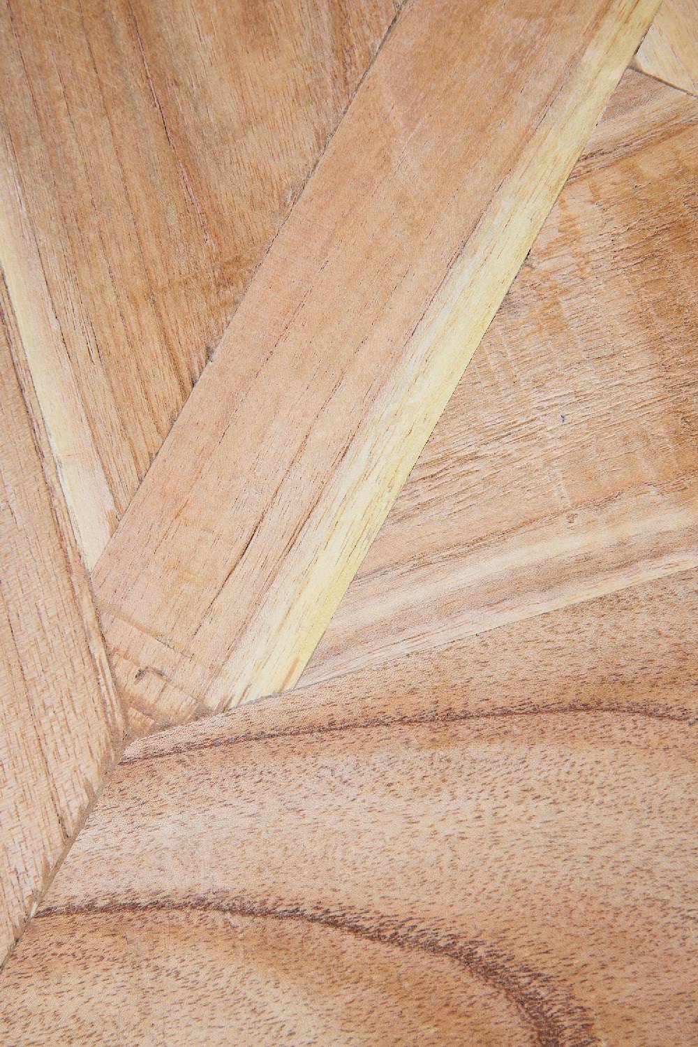 Novità Home Georgette - Tavolino Quadrato Piano Naturale Gambe White Vintage In vendita