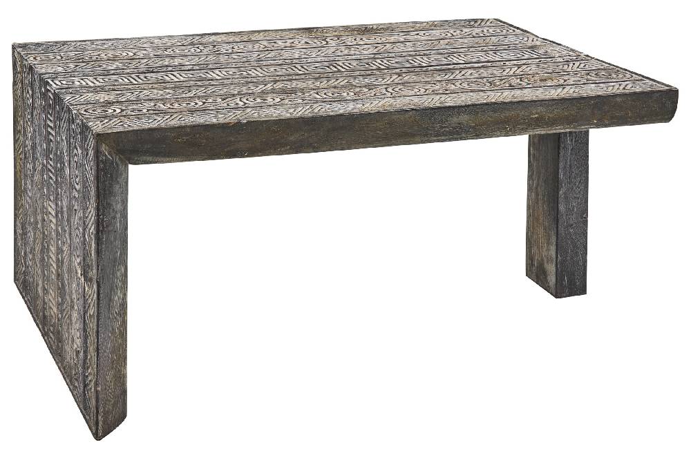 Novità Home Craftsman - Tavolino Basso Carving Geometric Gambe Diseuguali Promozione